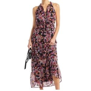Aqua (from Bloomingdale’s) Floral/paisley Dress - Black and Pink XS